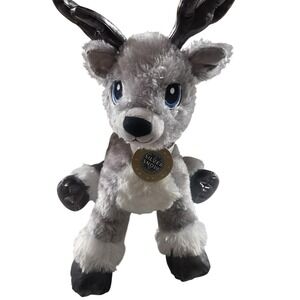 Build-A-Bear Workshop Silver Snow Reindeer Gray Plush Medium Christmas Toy